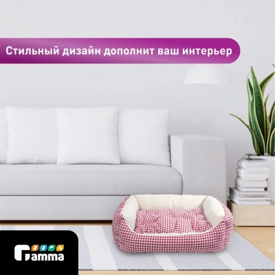 Лежанка (Гамма) Кантри M, красная, 520*450*170мм фото