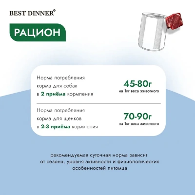 Best Dinner Vet Profi Exclusive Hypoallergenic 0,34кг конина с рисом консервы для собак (264676) фото