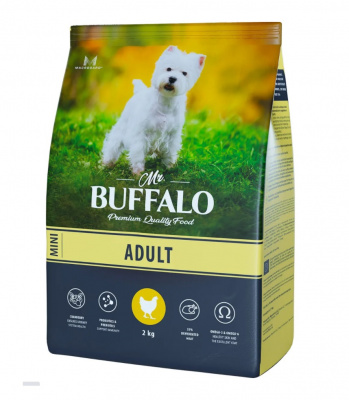 Баффало Mr.Buffalo Adult Mini 2кг с курицей сухой корм для собак мини пород (078830) фото