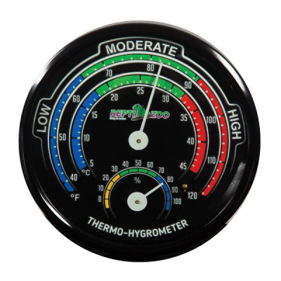Термогигрометр (Repti-Zoo) аналоговый, светящийся 04RHT, d75мм