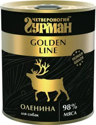 209109008 Корм влажный для собак Четвероногий гурман "Golden line Оленина", 340 г