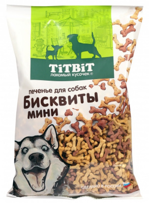 TiTBiT 0,5кг бисквиты мясные мини печенье для собак фото