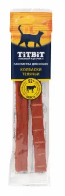 TiTBiT 0,015кг Золотая коллекция колбаски Телячьи для кошек фото