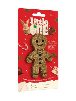 Little One 0,055кг новогоднее лакомство-игрушка Человечек из луковых трав для морских свинок, кроликов, шиншил и дегу фото