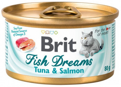 Brit Fish Dreams Tuna & Salmon 0,08кг тунец и лосось консервы для кошек (527908)
