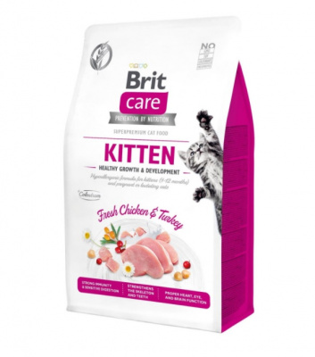 Brit Care Cat 0,4кг GF Kitten Healthy Growth & Development сухой для котят, беременных и кормящих кошек (540686)
