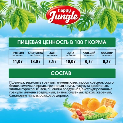 Happy Jungle 0,9кг корм для декоративных крыс (10) фото