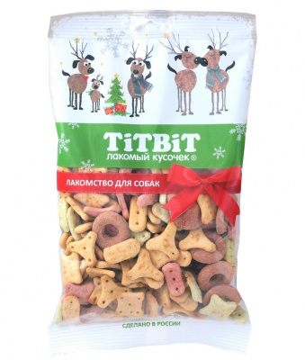 TiTBiT 0,13кг печенье Вкусный праздник для собак (Новогодняя коллекция) 