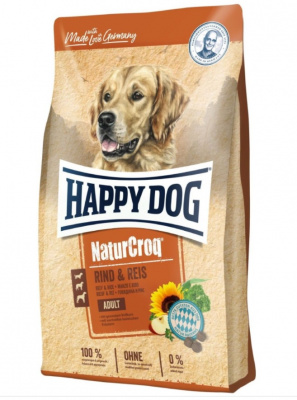 Happy Dog NaturCroq 4кг говядина и рис сухой для собак всех пород (116861)