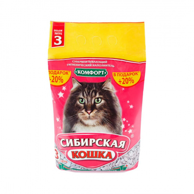 Наполнитель (Сибирская кошка) 3л Комфорт впитывающий АКЦИЯ фото