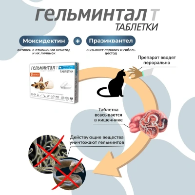 Гельминтал таблетки для кошек и котят до 4кг (26) (ЛИЦЕНЗИЯ) фото
