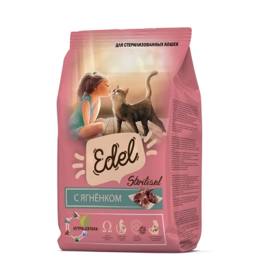 Edel Cat Sterilised Lamb 0,4кг ягненок сухой для стерилизованных кошек (403806) фото
