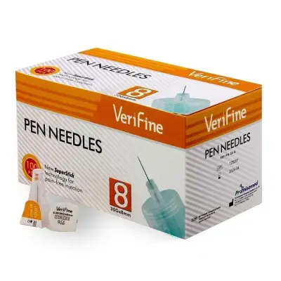 Иглы Verifine для инсулиновых шприц-ручек 30G 0,3*8мм  100шт/уп (кошки)