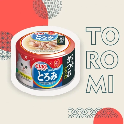 Inaba Ciao Toromi 0,08кг Куриное филе и тунец Кацуо с ширасу консервы для взрослых кошек фото