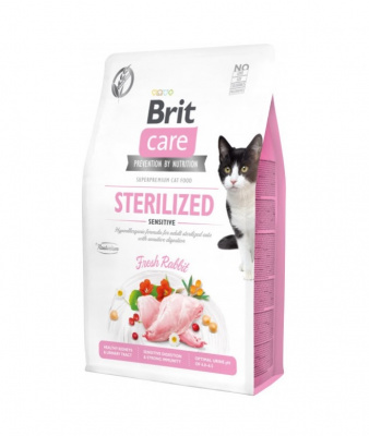 Brit Care Cat GF Sterilized Sensitive 2кг для стерилизованных кошек с чувствительным пищеварением (540761)