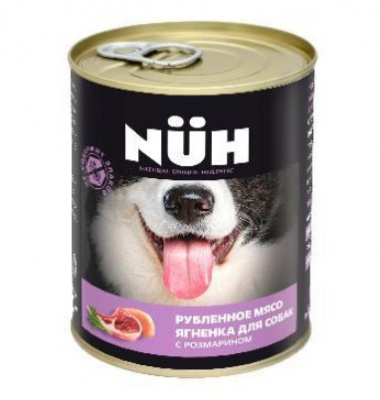 Нюх (NUH) 0,34кг ягненок беззерновой влажный для собак средних и крупных пород фото