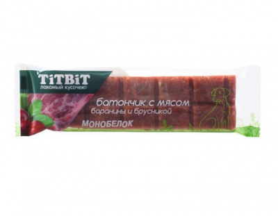 TiTBiT 0,04кг батончик с бараниной и брусникой 